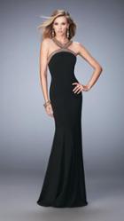 La Femme - 22307 Halter Neck Jersey Fitted Gown