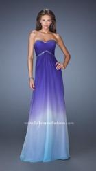 La Femme - Embellished Sweetheart Dress In Purple/blue 19652