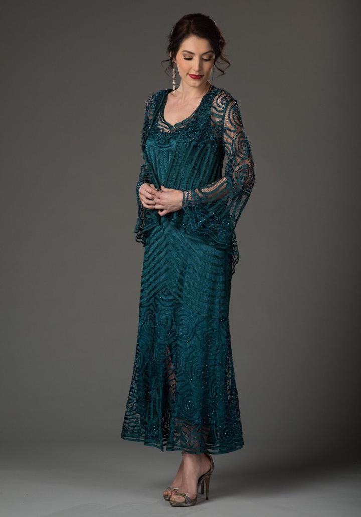 Soulmates - D7155 Heart-shaped Neckline Dress Jacket Evening Dress
