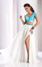 Clarisse - 3070 Two-piece Colorblock Evening Gown