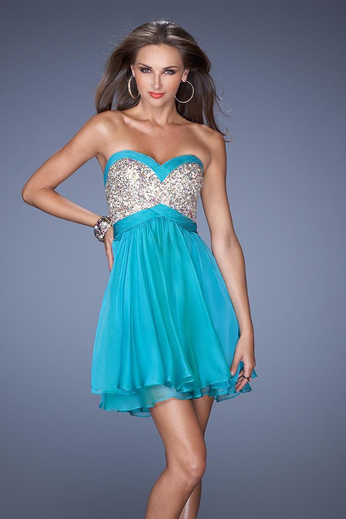 La Femme - 19458 Sequined Sweetheart Cocktail Dress
