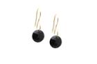 Tresor Collection - Black Spinel Round Earring In 18k Yellow Gold
