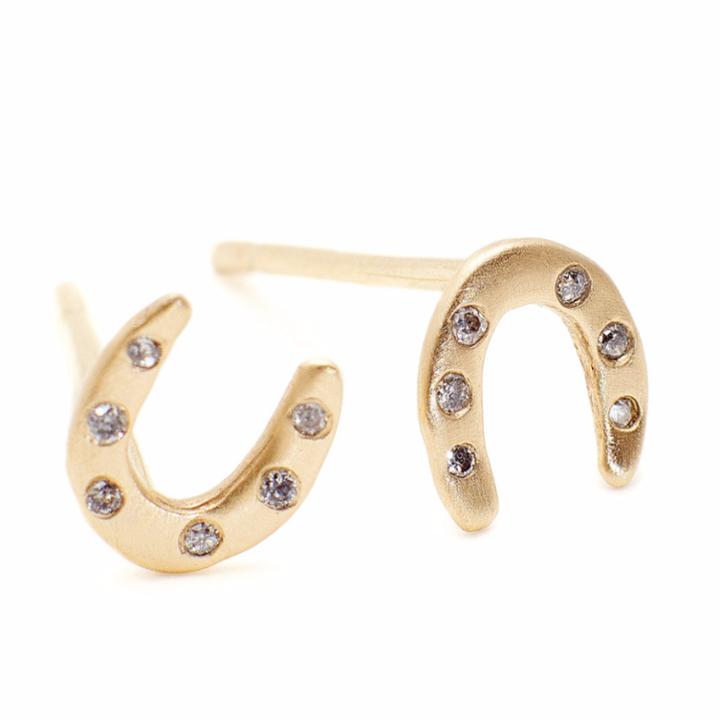 Vanessa Lianne - Reese Horseshoe Earrings With Diamonds