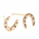 Vanessa Lianne - Reese Horseshoe Earrings With Diamonds