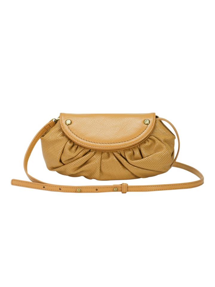 Mofe Handbags - Bijou Crescent Crossbody Bag & Clutch Tan/brass / Genuine Leather