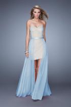 La Femme - 20446 Draped Cascade Strapless Gown
