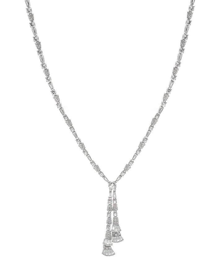 Cz By Kenneth Jay Lane - Fishtail Tassel Necklace