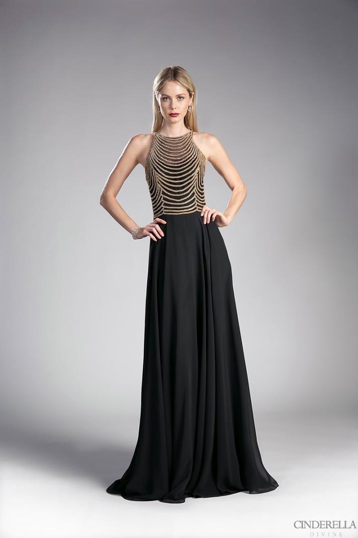 Cinderella Divine - Embellished A-line Evening Gown