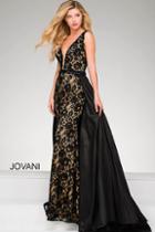 Jovani - Sleeveless Beaded Lace Pageant Dress 49639