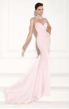 Tarik Ediz - Lace Detailed Sleeveless Crepe Gown 92498