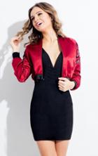 Rachel Allan Short - 4399 Jersey And Matte Satin Bodycon Dress