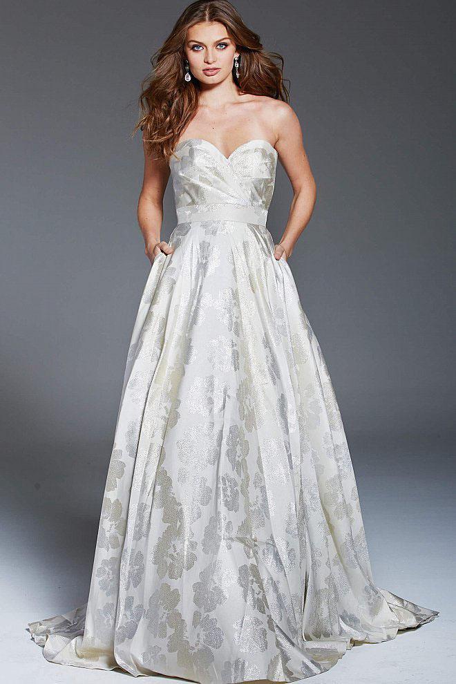 Jovani - 57818 Strapless Pleated Sweetheart Ballgown