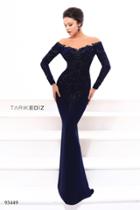 Tarik Ediz - 93449 Embellished Illusion Bateau Sheath Dress
