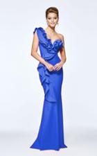 Tarik Ediz - Luxurious One Shoulder Ruffle Evening Gown 93110