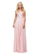 Dancing Queen - Gilded Lace Illusion A-line Prom Dress 9826