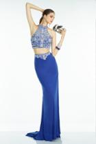 Alyce Paris - 6548 Dress In Blue-iridescent Silver
