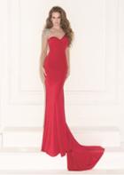 Tarik Ediz - Jeweled Asymmetric Neck Gown 92496