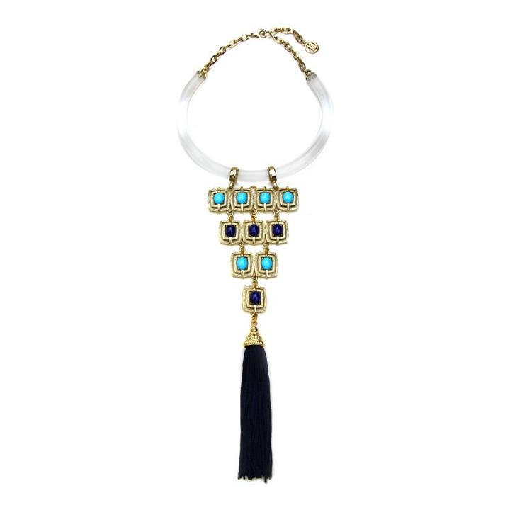 Ben-amun - St. Tropez Clear Collar With Pryamid Pendant