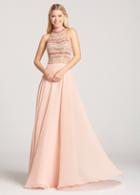 Ellie Wilde - Ew118155 Beaded High Halter Chiffon A-line Dress