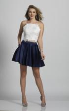 Dave & Johnny - A4524 Two-piece Scalloped Lace A-line Dress