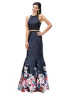 Dancing Queen - Two-piece Sleeveless Floral Mermaid Dress 9385