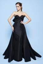 Mnm Couture - N0224 Bow Accent Back Strapless Sweetheart Evening Gown