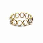 Tresor Collection - Rainbow Moonstone Faceted Oval Ring Band In 18k Yellow Gold
