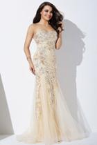 Jovani - Jvn37048 Beaded Lace Strapless Trumpet Gown