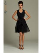 Jovani - 72692 Chiffon Overlay Sleeveless Short Black Dress