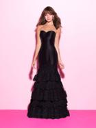 Madison James - Long Mermaid Dress With Tiered Lace 17-247