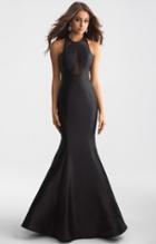 Madison James - 18-740 Lace Up Back Illusion Panel Mermaid Gown