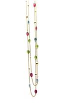 Tresor Collection - Multicolor Stone Olive Beads Necklace In 18k Yg