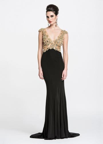Ashley Lauren - 1051 Beaded Jersey Evening Dress