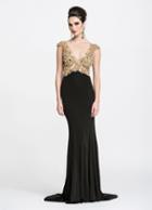 Ashley Lauren - 1051 Beaded Jersey Evening Dress