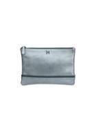 Mofe Handbags - Sage Pouch Clutch Pewter/gunmetal / Genuine Leather