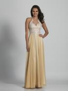 Dave & Johnny - 3123 Illusion Halter Ornate Lace Evening Gown