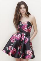 Jolene Collection - 17540 Strapless Floral Short Party Dress