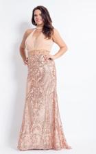 Rachel Allan Curves - 6322 Sleeveless Sequined Fitted Gown