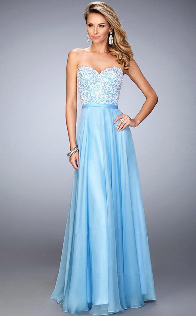 La Femme - 21545 Lace Sweetheart A-line Dress