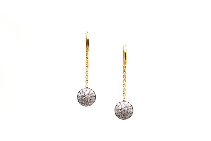 Tresor Collection - Diamond Lente Dangle Earrings In 18k Rg