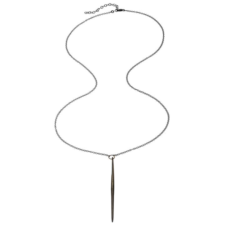 Heather Hawkins - Long Dagger Necklace - Black Rhodium