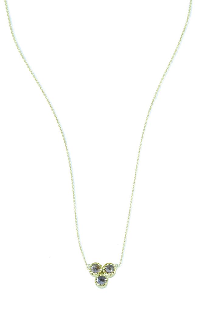Nina Nguyen Jewelry - Rose Cut Trio Diamond Gold Necklace