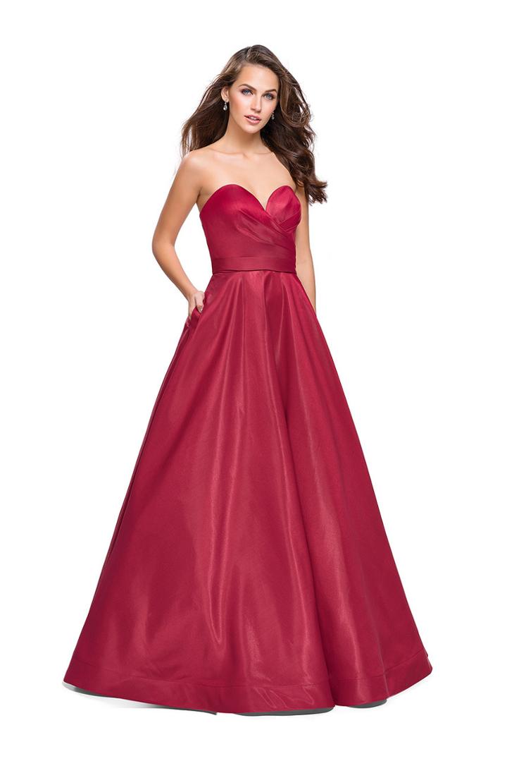 La Femme - 25953 Strapless Sweetheart Mikado Ballgown