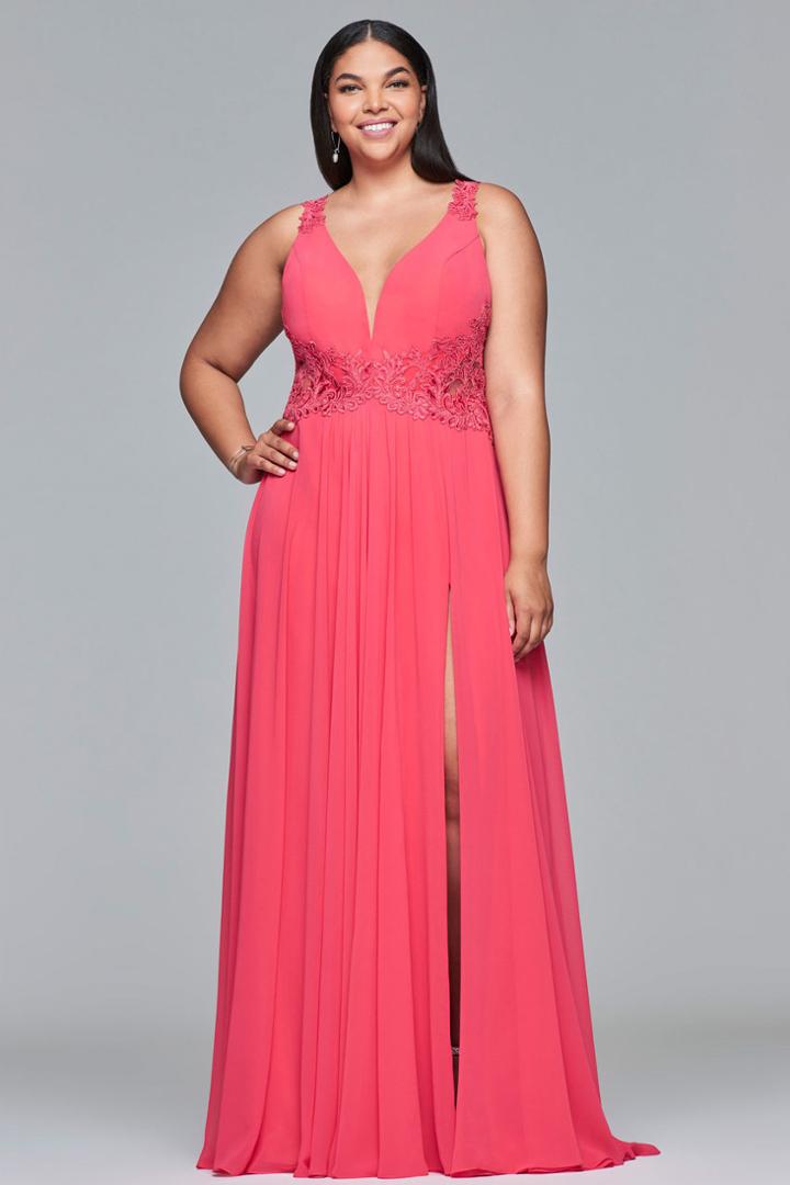 Faviana - 9433 Sleeveless V-neck A-line Dress