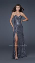 La Femme - Strapless Sweetheart Sequence Prom Dress 16546