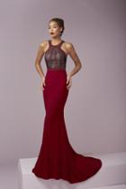 Tiffany Homecoming - Stylishly Ornate High Halter Long Evening Gown 46089