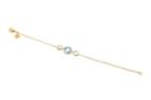 Tresor Collection - Blue Topaz & Clear Quartz Triple Stone Bracelet In 18k Yellow Gold