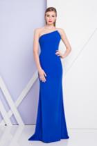Terani Couture - 1721e4156 Asymmetric Neck Sheath Dress
