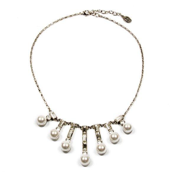 Ben-amun - Crystal Pearl Baguette Necklace