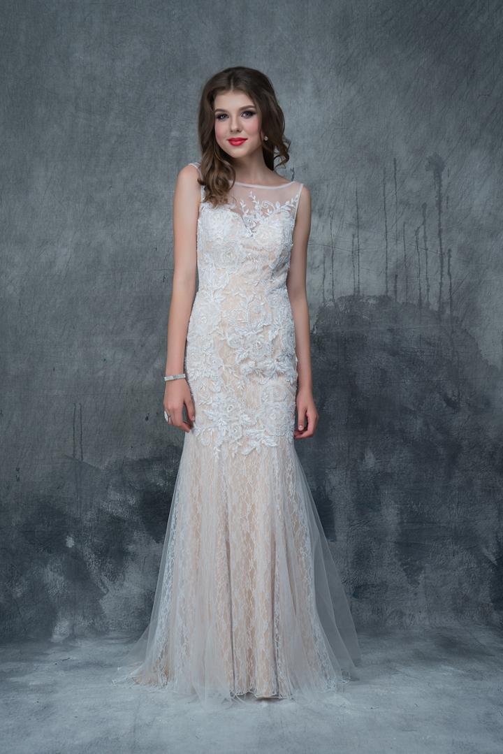 Nina Canacci - 4162 Sleeveless Bateau Illusion Lace Evening Gown